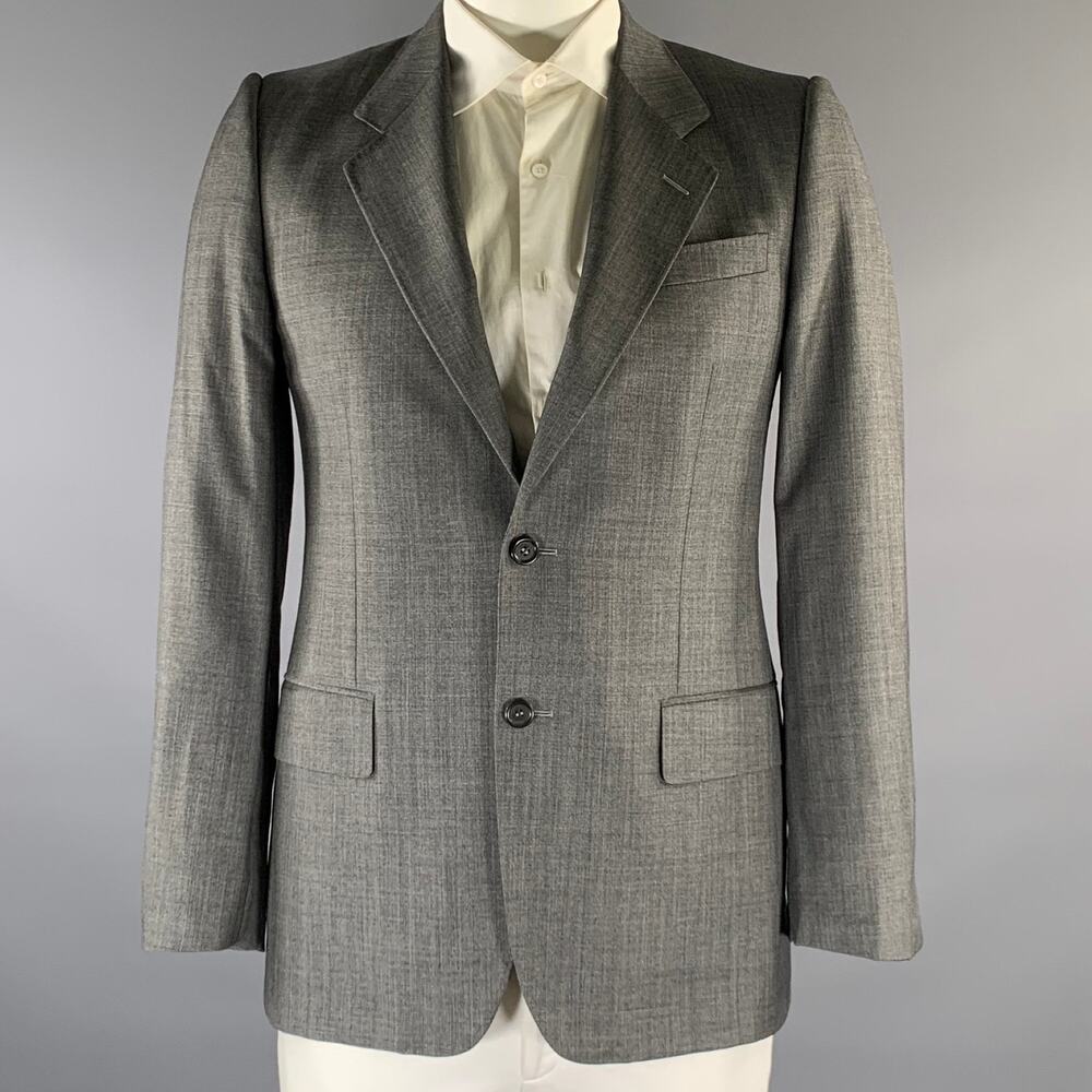 YVES SAINT LAURENT Size 40 Grey Wool Blazer Coat